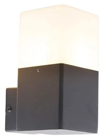 Buitenwandlamp zwart met opaal witte kap IP44 - Denmark Modern E27 IP44 Buitenverlichting