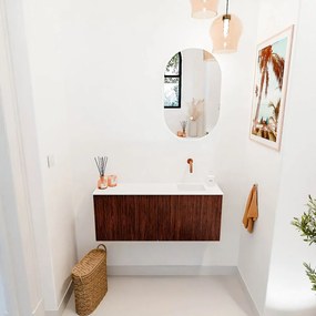 Mondiaz Joya 100cm toiletmeubel ruby met wastafel faye rechts zonder kraangat talc