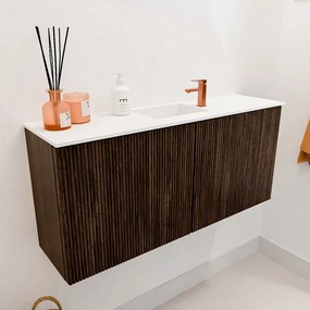 Mondiaz Joya 90cm toiletmeubel walnut met wastafel faye midden 1 kraangat talc