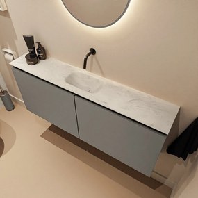 Mondiaz Ture DLux toiletmeubel 120cm smoke met wastafel opalo midden zonder kraangat