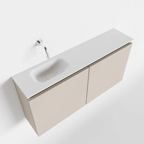 Mondiaz Ture 100cm toiletmeubel linen met wastafel talc links geen kraangat