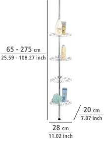 Wenko telescopisch doucherek prea RVS glans
