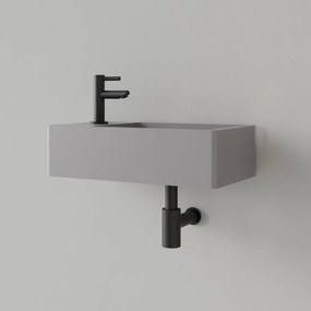 Sanigoods Luko fontein 40x22cm links met kraangat leigrijs