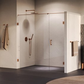 Brauer Void profielloze nisdeur 190cm met draaideur 70cm aan muur koper geborsteld PVD