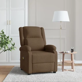 vidaXL Massagestoel verstelbaar stof bruin