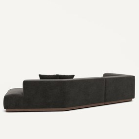 Open hoekbank in chenille fluweel, Jacopo