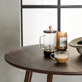 Ronde Minimalistische Eettafel Bruin - 100 X 100cm.