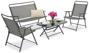 Taranto Garden Point metalen tuinmeubelen grijs