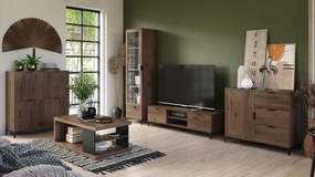 Kast LANA 02 Elegant walnoot - STAANDE 4-DEURS KAST