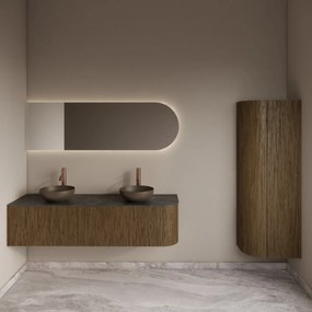 Gliss Design Alluro kolomkast 160cm met ronding links castle brown