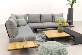 Suns Stockholm loungeset - Antraciet/teak - Light anthracite