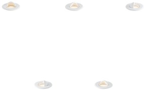 Buitenlamp Set van 5 Moderne grondspots wit incl. LED IP67 - Linsey Modern Buitenverlichting