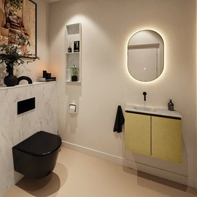 Mondiaz Ture DLux toiletmeubel 60cm oro met wastafel opalo links zonder kraangat