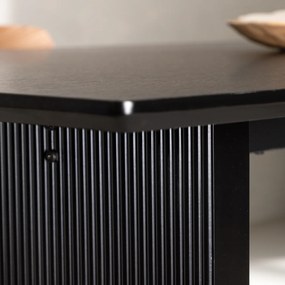 Eettafel Met Geribbelde Poten Zwart - 100 X 200cm.