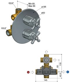 Hotbath Amice inbouw thermostaatkraan 2-wegs chroom