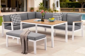 Zakintos Comida 5 hoek loungeset met bank wit Garden Point