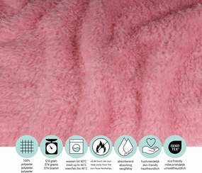 Teddy Fleece Deken - Ultrazacht - 130x170 cm - roze