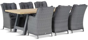 Tuinset 6 personen 260 cm Wicker Grijs Garden Collections Buckingham/Trente