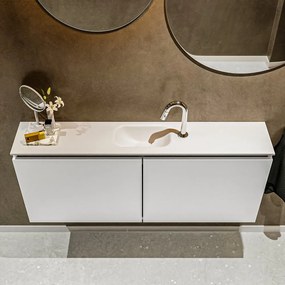 Mondiaz Ture 120cm toiletmeubel talc met wastafel talc midden 1 kraangat