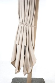 4 Seasons Outdoor Siesta PREMIUM 300 x 300 cm parasol - zand doek met latte frame Parasol   beige weerbestendig