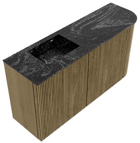 Mondiaz Joya DLux 80cm toiletmeubel ronding rechts dusk met wastafel faye links 1 kraangat lava