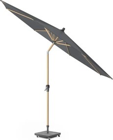 Riva parasol 300 cm rond teak antraciet met kniksysteem
