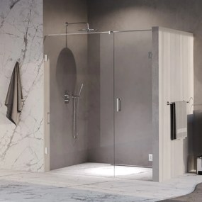 Brauer Void profielloze nisdeur 170cm met draaideur 70cm aan muur chroom