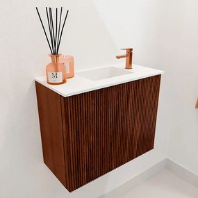 Mondiaz Joya 50cm toiletmeubel ruby met wastafel faye rechts 1 kraangat talc