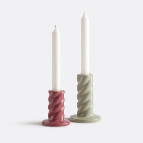 Gedraaide keramische kandelaar H12,5 cm Vavy