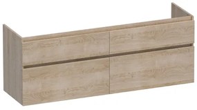 BRAUER Advance Wastafelonderkast - 160x46x60cm - 4 softclose greeploze lades - 2 sifonuitsparingen - en MFC - legno calore OK-AD160LC