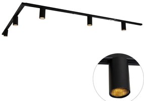 Modern railsysteem met 5 Spot / Opbouwspot / Plafondspots zwart 1-fase GU10 50mm - Iconic Ruby Honey GU10 Binnenverlichting Lamp