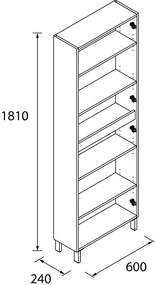 Muebles Adam kolomkast wit glans