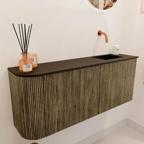 Mondiaz Joya 100cm toiletmeubel ronding links dusk met wastafel faye rechts zonder kraangat urban