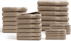 Handdoeken 30 delig set – Hotel Collectie – beige taupe