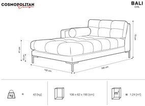 Chaise longue Bali links velvet | Cosmopolitan Design