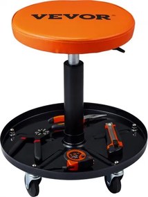 VEVOR Rolkruk voor Monteurs, Werkplaatskruk, 113,4 kg, 406-559 mm Hoogte Verstelbare Werkplaatsstoel, Werkplaatskruk met Gereedschapsbak, voor Garage, Werkplaats, Autoreparatie, Zwart + Oranje