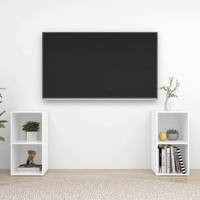 vidaXL Tv-meubelen 2 st 72x35x36,5 cm spaanplaat hoogglans wit