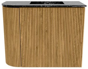 Mondiaz Joya DLux 50cm toiletmeubel ronding links oak met wastafel faye rechts 1 kraangat lava