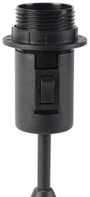 Tafellamp zwart verstelbaar met kap lichtgrijs 35 cm - Parte