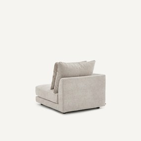 Halve bank links, afgerond, modulair, van chenillefluweel, TIBERIO