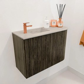 Mondiaz Joya DLux 60cm toiletmeubel ronding rechts shadow met wastafel faye links 1 kraangat opalo