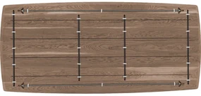 Goossens Excellent Eettafel Floyd, Semi rechthoekig 220 x 100 cm