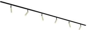 Modern railsysteem met 6 spots beige met zwart 1-fase - Slimline Uzzy