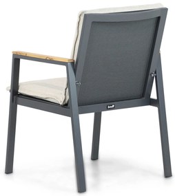 Tuinstoel Aluminium/teak Grijs-antraciet Hartman Lino