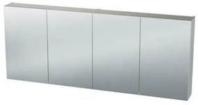 Nemo Spring Nebulo luxe spiegelkast - 160x65x17.8cm - 4 dubbelzijdige spiegeldeuren - glazen leggers - met stopcontact - zonder schakelaar - kleur: White Standard 20037096