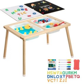 VEVOR Sensorische Tafel, 7-in-1 Activiteitentafel met Omkeerbaar, Dubbelzijdig Tafelblad, Opbergdozen & Antislipvoetjes, Speelzand- & Watertafel, voor Kinderen van 3-6 Jaar