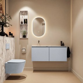 Mondiaz Ture DLux toiletmeubel 120cm clay met wastafel glace links zonder kraangat