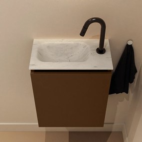 Mondiaz Ture DLux toiletmeubel 40cm rust met wastafel opalo links met kraangat