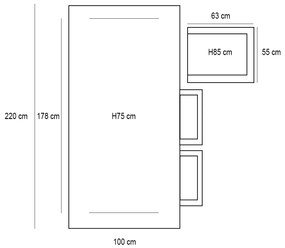 Garden Impressions Ross tuinset 7-delig zwart - Braga tuintafel 220x100 cm