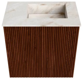 Mondiaz Joya DLux 40cm toiletmeubel ruby met wastafel faye rechts zonder kraangat frappe